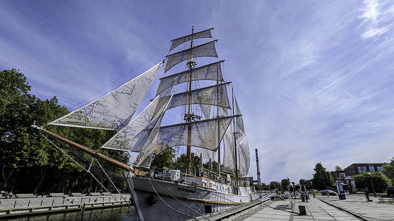 Restauriertes Segelschiff in Klaipeda